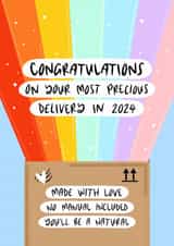 Most Precious Delivery New Baby Pun Card - Congratulations - New Baby 2024 Card created by Muses & May 
