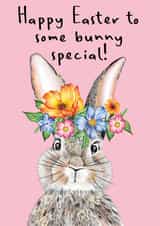 Cute Happy Easter Flower Tiara Bunny Card created by Amy Florence Design
