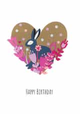 Happy Birthday hare card created by Little Island Crafts