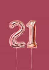 21st birthday balloon card  created by Fiona Sutherland