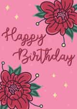 Happy birthday flowery card created by Honor Schaffer