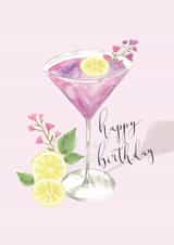 Lavender Cocktail Birthday Card created by Sage and Hart