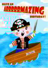 Arrrmazing pirate birthday card created by Emma TK Design