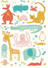 Cute Animal Happy Birthday Card created by Ooh I Like That Design