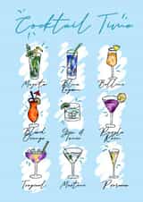 Cocktail Time Menu Birthday Card created by Jasmine Violet