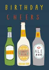 Classic Birthday Card - Beers - Birthday Cheers created by Sally Payne Design
