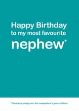 Most Favourite Nephew Birthday Card created by Lisa Jestico