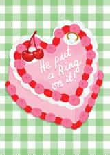 He Put a Ring on It! - Engagement Cake Card created by The Stylist Illustrates