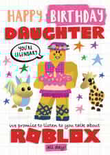 Roblox Birthday Card for Daughter created by NICHOLA COWDERY ILLUSTRATIONS