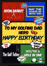 Golfing Comic Strip Birthday card created by Kerrylovescards