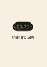 Oops Retro Alarm Clock Belated Card created by Pig + Plums