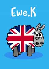 Ewe.K - punny British sheep card created by Eweniverse