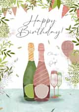 Prosecco Celebration Birthday Card created by Hannah Clark Illustrations
