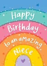 Amazing Niece Rainbow Birthday Card created by Macie Dot Doodles