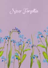 Adult’s sympathy Forget-Me-Not flower card created by mvk_prints