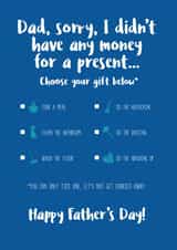 No money but I'll do the chores Father's Day Card created by BEECH & ELM