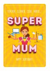 Super mum birthday card created by BEECH & ELM