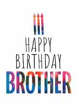 Abstract Birthday Card for Brother - Birthday Cake Design - Three Candles created by size3art