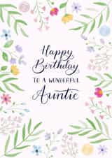 Wonderful Auntie Floral Birthday Card created by Nicki O'Donoghue Studio