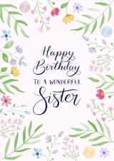 Wonderful Sister Floral Birthday Card created by NOD Studio