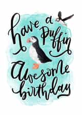 Puffin Awesome Birthday Card created by V&Me Paperie