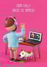 Naked zoom call birthday card created by FUNTZ