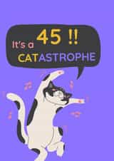 45th birthday card for cat lovers created by IcyCard