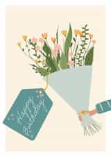 Pretty Birthday Card - Bunch Of Flowers - For Her created by Abby Nair Art