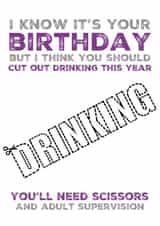 Cut out drinking birthday card created by picsandsquiggles