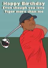 Tiger Woods Fan Birthday Card created by Drawgina