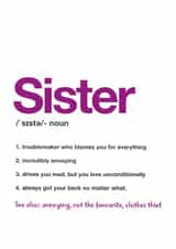 Defination of Sister created by Yeti Design