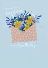 Classic Birthday Card - Floral Envelope - Flowers created by Sarah Hustwaite Illustration