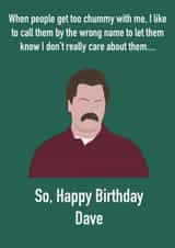 Happy Birthday Ron Swanson card created by StuArt