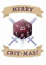 Merry Crit-mas! Dnd Christmas Card created by Roll To Hit Workshop