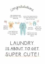 Cute Laundry New Baby card created by Two For Joy Illustration