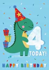 Cute dinosaur Children's 4th Birthday Card created by Sarah Corcoran