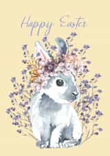 Happy Easter floral bunny card created by Little Cham Cham