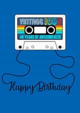 Retro Mixtape 40th Happy Birthday Card 1985 Birthday created by Claire Beetham-Davies