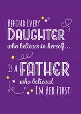 Supportive Father's day card from daughter created by Yeti Design