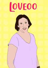 Loveoo Miranda Hart card created by Pink + Pip