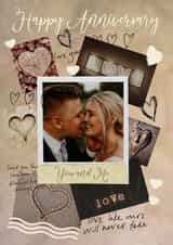 Personalised Anniversary Photo Card created by Giddy Kipper - Cute Personalised Anniversary Photo Card - You And Me