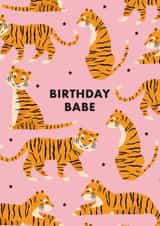 Pretty Birthday Card - Tigers - Birthday Babe created by Duchess Plum