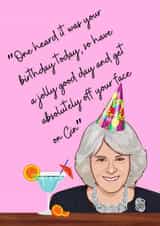 Get off your face on gin from Camilla Dutches of Cornwall birthday created by Ellie & Co
