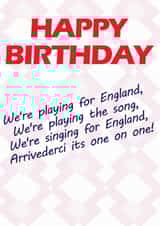 England World Cup 1990 World Cup Kit Birthday Card created by Danny Walsh