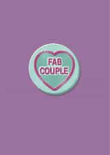 Cute Retro Love Heart Sweets Anniversary Card / Wedding Card - Fab Couple created by The Typecast Gallery