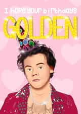 Fun Birthday Card - Harry Styles - Golden created by Leah Adams