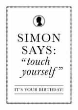 Bridgerton - Rude Simon Says Birthday Card created by Percy & Pearl