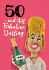 Patsy Ab Fab funny 50th birthday card for her created by The Supermodels