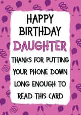 Funny Birthday Card for Daughter created by Jolly Ginger Cards