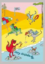 Dragons By The Sea Birthday Card for Children created by @ChildstarSamantha